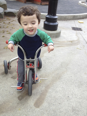 Child riding a tricycle