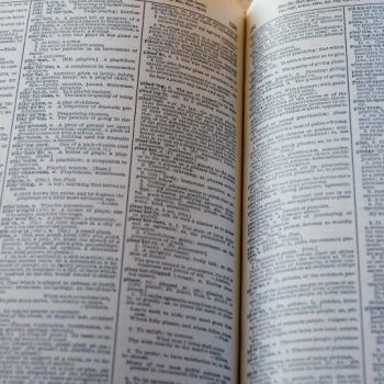 Pages of an open dictionary