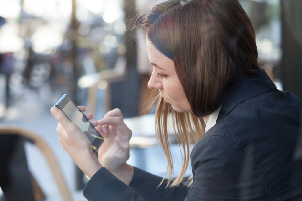 young woman on phone